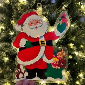 Vintage 1995 Color Clings Christmas Santa Sun-Catcher